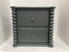 JOHN LEWIS BOBBIN 2 DRAWER BEDSIDE TABLE IN GREEN - RRP £225