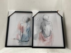 JOHN LEWIS ISABELLE Z/ PI CREATIVE 'PASTAL WOMAN I' FRAMED PRINT AND JOHN LEWIS ISABELLE Z/ PI CREATIVE 'PASTAL WOMAN II' FRAMED PRINT