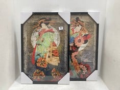 JOHN LEWIS JOHN BUTLER ' GEISHA ENTERTAINER ' FRAMED PRINT & MOUNT - SET OF 2 - RRP £125