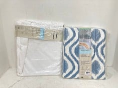 JOHN LEWIS CRISP & FRESH COTTON SUPER KING DUVET COVER SET IN TRELLIS IKAT AND JOHN LEWIS CRISP & FRESH ORGANIC COTTON SUPER KING FLAT SHEET