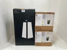 3 X ASSORTED HOME ITEMS TO INCLUDE JOHN LEWIS PIMLICO 3 LANTERNS CANDLE HOLDERS STAINLESS STEEL