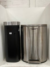 JOHN LEWIS TOUCH TOP BIN BLACK 40L AND JOHN LEWIS OVAL PEDAL BIN STAINLESS STEEL 50L