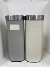 2 X JOHN LEWIS TOUCH TOP BIN IN STONE 40L