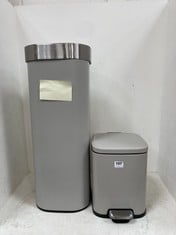 JOHN LEWIS 9L PEDAL BIN IN GREY AND JOHN LEWIS TOUCH TOP BIN BLACK 40L