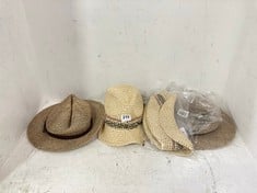 4 X ASSORTED JOHN LEWIS ACCESSORIES TO INCLUDE JOHN LEWIS BEIGE/BROWN HAT SIZE S/M