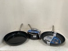 3 X ASSORTED KITCHEN PANS TO INCLUDE NINJA ZEROSTICK PREMIUM 16CM SAUCEPAN