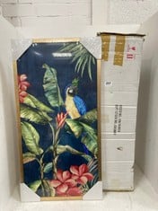 TROPICAL BIRDS FRAMED PRINT BY EVA WATTS TO INCLUDE JOHN LEWIS 3 TEIR SHOE RACK