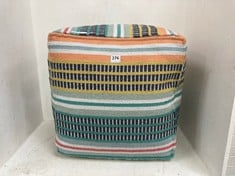 JOHN LEWIS SALSA STRIPE OUTDOOR POUFFE IN MULTI COLOUR