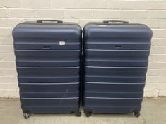 2 X JOHN LEWIS 75CM 4-WHEEL HARDSHELL SUITCASE IN NAVY-RRP £130