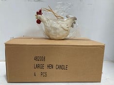 48 X STONE THE CROWS LARGE HEN CANDLE - HGT 11CM - TOTAL RRP £240