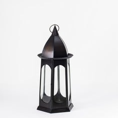 1 X STONE THE CROWS MEDIUM TURRET LANTERN - ANTIQUE BURNT - (H) 71 X (W) 28 X (D) 28 CM - TOTAL RRP £115