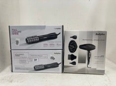 3 X ASSORTED BABYLISS HAIRDRYERS TO INCLUDE BABYLISS FLAWLESS VOLUME HOT AIR BRUSH