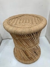 1 X STONE THE CROWS BAMBOO JUTE SWIRL OTTOMAN