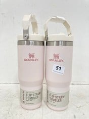 2 X STANLEY THE ICEFLOW FLIP STRAW TUMBLER 30 OZ IN ROSE QUARTZ