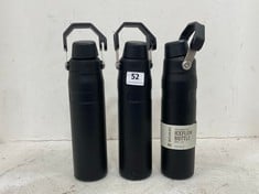 3 X ASSORTED WATER BOTTLES TO INCLUDE STANLEY THE AEROLIGHT ICEFLOW BOTTLE 20 OZ IN BLACK