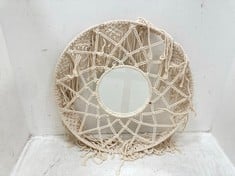 4 X STONE THE CROWS SMALL CRISS CROSS MACRAME MIRROR - - TOTAL RRP £192