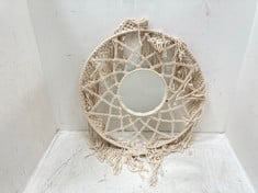 4 X STONE THE CROWS SMALL CRISS CROSS MACRAME MIRROR - - TOTAL RRP £192