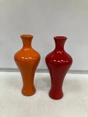 16 X STONE THE CROWS MEDIUM VASE - ORANGE - HIEGHT 18CMs - TOTAL RRP £144