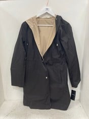 RALPH LAUREN LAUREN RAIN REVERSIBLE COAT IN BLACK/ BIRCH TAN SIZE XSMALL- RRP £299