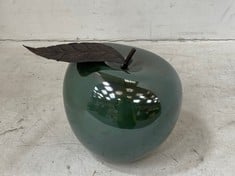 4 X STONE THE CROWS LARGE APPLE WITH METAL LEAF DECORATIONS