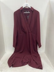 RALPH LAUREN LAUREN ROWELLA BURGUNDY RED DRESS SIZE 14 - RRP £259