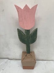 12 X STONE THE CROWS LARGE PINK TULIP POT - HEIGHT 62CM - TOTAL RRP £192