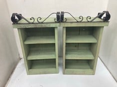 4 X STONE THE CROWS THREE SHELVES - GREEN - - TOTAL RRP £192