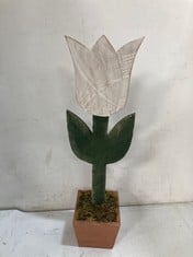 12 X STONE THE CROWS LARGE WHITE TULIP POT-HEIGHT 62CM - TOTAL RRP £192