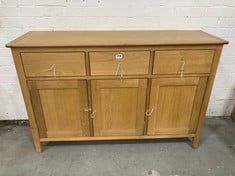 3 DOOR 3 DRAWER LARGE SIDEBOARD IN NATURAL WOOD (ZONE 2)