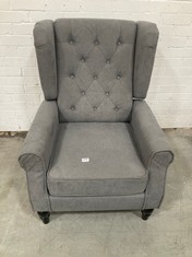 HIGH WINGBACK ACCENT CHAIR IN MEDIUM GREY FABRIC (ZONE 2)