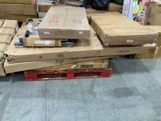 PALLET OF ASSORTED FURNITURE / PARTS TO INCLUDE FW STYLE CHILTON 2 DOOR MIRRORED WARDROBE IN GREY GLOSS (ZONE 2) (KERBSIDE PALLET DELIVERY)