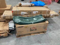 PALLET OF ASSORTED FURNITURE / PARTS TO INCLUDE HOMCOM 2 SEATER SOFA BED IN GREY FABRIC - MODEL NO. 839-900V70CG (BOX 1/2, PART ONLY) (ZONE 2) (KERBSIDE PALLET DELIVERY)