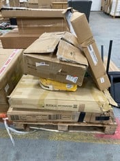 PALLET OF ASSORTED ITEMS / PARTS TO INCLUDE SANTOS BUTTERFLY DINING SET IN WHITE / DISTRESSED WAXED PINE (BOX 2/2, PART ONLY) (KERBSIDE PALLET DELIVERY)