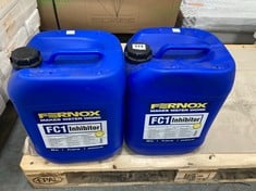 2 X FERNOX FC1 INHIBITOR CORROSION AND LIMESCALE INHIBITOR FOR COMMERCIAL HEATING SYSTEM 20L - TOTAL LOT RRP £396 (ZONE 3) (COLLECTION ONLY)