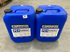 2 X FERNOX FC1 INHIBITOR CORROSION AND LIMESCALE INHIBITOR FOR COMMERCIAL HEATING SYSTEM 20L - TOTAL LOT RRP £396 (ZONE 1) (COLLECTION ONLY)