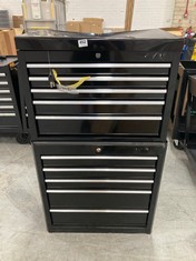 5 DRAWER TOOL CABINET IN BLACK TO INCLUDE 5 DRAWER TOP TOOL CHEST IN BLACK (ZONE 3) (KERBSIDE PALLET DELIVERY)