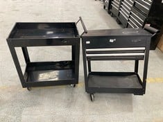 2 DRAWER TOOL TROLLEY IN BLACK TO INCLUDE TOOL TROLLEY IN BLACK (ZONE 3) (KERBSIDE PALLET DELIVERY)