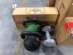 4 X ASSORTED WEIGHT ITEMS TO INCLUDE METIS 24KG DUMBBELL IN GREEN (ZONE 3)