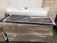 APPROX 150 X 200CM BED BASE IN BLACK FABRIC WITH HEADBOARD TO INCLUDE COOL TOUCH APPROX 150 X 200CM ROLLED SPRING MATTRESS (ZONE 4) (KERBSIDE PALLET DELIVERY)