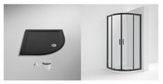 RENE 900MM BLACK PROFILE QUADRANT ENCLOSURE - PRODUCT CODE: SQU9BP (ZONE 1)