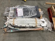 PALLET OF ASSORTED HOUSEHOLD ITEMS TO INCLUDE MINKY ERGO IRONING BOARD IN BLACK / GREEN (ZONE 4) (KERBSIDE PALLET DELIVERY)