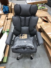 DARK GREY FAUX LEATHER OFFICE CHAIR (ZONE 4)