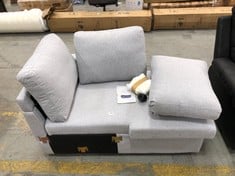 SCANDINAVIAN STYLE END TERMINAL SOFA PART IN LIGHT GREY FABRIC (PART ONLY) (ZONE 4)