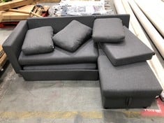 YAHEETECH 3 SEATER SOFA WITH TERMINAL IN DARK GREY FABRIC (ZONE 4)