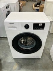 HISENSE FREESTANDING WASHING MACHINE IN WHITE - MODEL NO. WFPV6012EM - RRP £230 (ZONE 1)