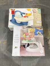 MAMAS & PAPAS BABY SNUG 2 STAGE FLOOR SUPPORT SEAT WITH TRAY TO INCLUDE LITTLE SMOBY BABY BATH TIME SEAT