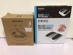 HOMEDICS DELUXE SHIATSU FOOT MASSAGER WITH HEAT MODEL NO-FM-TS9-GB TO INCLUDE HOMEDICS BUBBLEMATE FOOT SPA MODEL NO-FB-55PB-GB