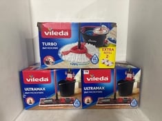 3 X MOP SETS TO INCLUDE VILEDA ULTRAMAX 2-IN-1 MICROFIBRE