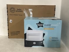 TOMMEE TIPPEE SUPER STEAM ELECTRIC STEAM STERILISER IN BLACKC TO INCLUDE BABY EINSTEIN 4-IN-1 KICKIN TUNES SET