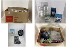 BOX OF ASSORTED ITEMS TO INCLUDE HEPA-FLO BAGS 1 X10-PACK NVM-1CHX10